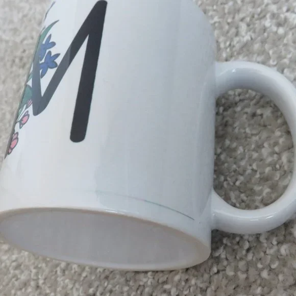NWOT Initial "M" Floral Coffee Mug - Picture 4 of 4